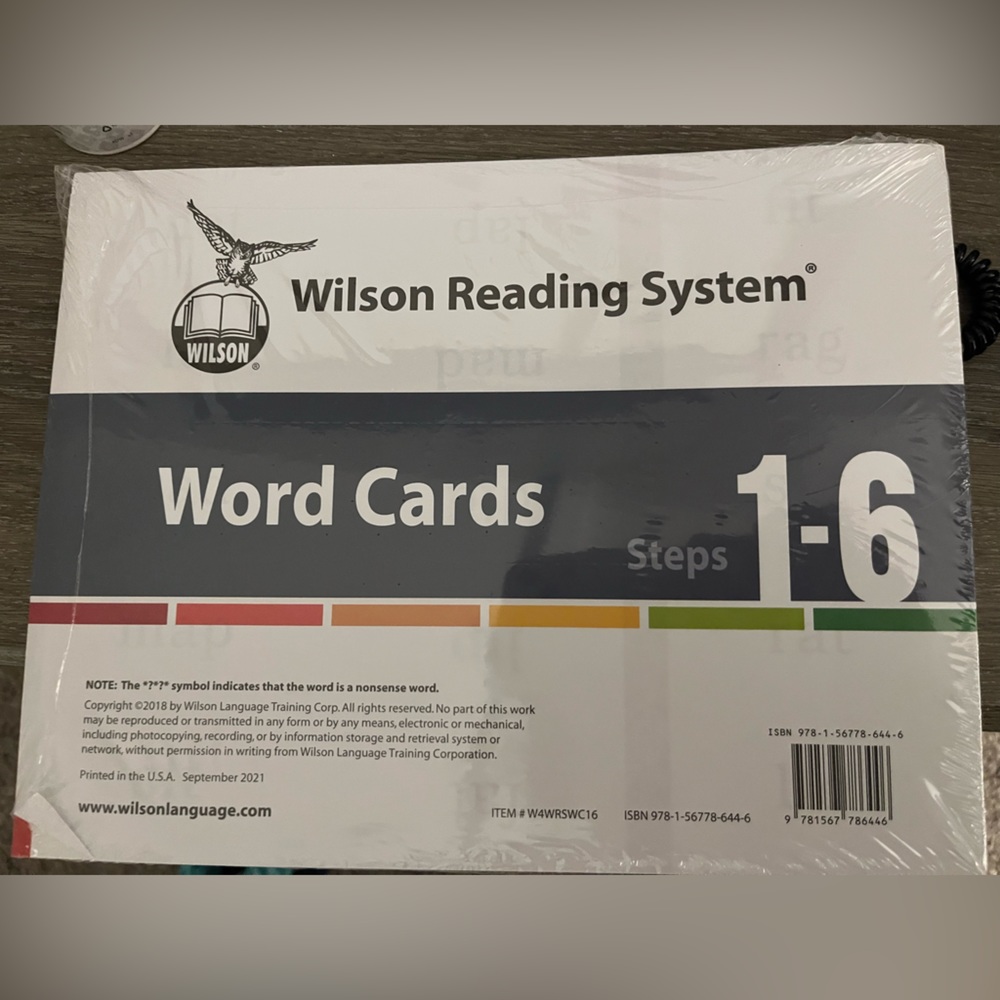 Wilson Reading System word Cards Steps 1-6 Kids Learning School Supplies